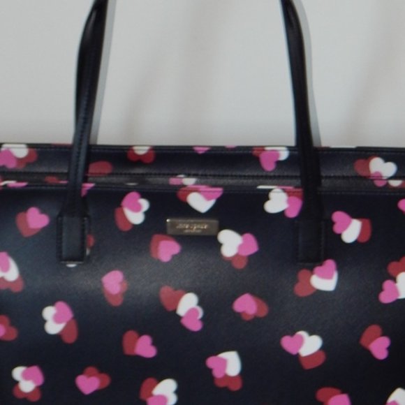 Kate Spade Margareta Shore Street Flutter Hearts Top Zip Large Tote Bag NWT - Picture 2 of 9